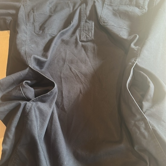 J Jill stretch dark blue quarter stretch Sleeve Dress snap buttons pockets - Picture 8 of 13